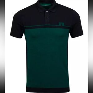 J.Lindeberg Mens Alfred Two-Tone Seamless Slim Fit Golf Polo - Black - XXL